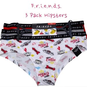 🔥 NWT Friends When Coffee is life 3 Pack Hipsters Panties Sz XLarge